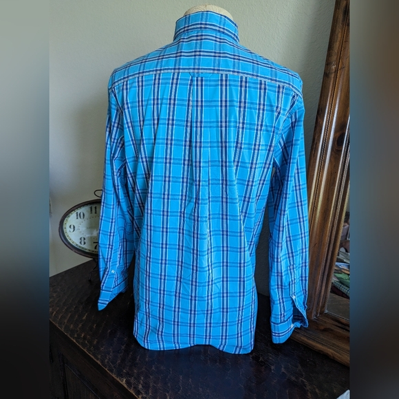 NWT Chaps Blue Plaid Button Down Shirt - Picture 3 of 6